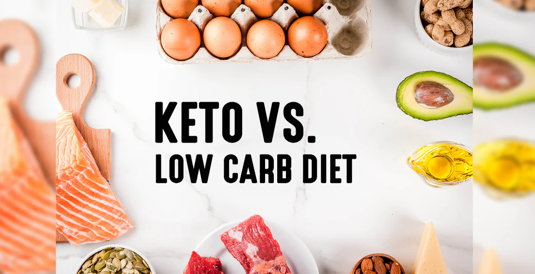 An image of the difference between keto and low carb diet.